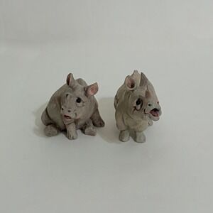 Vintage Pete Apsit NOAH'S ARK Set Two 2 Rhinos Rhinoceros Ripley Rhonda Animals